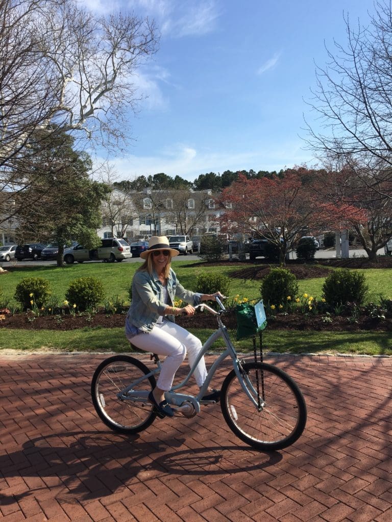 Merry Lerner enjoying a bike ride in Saint Michaels Maryland