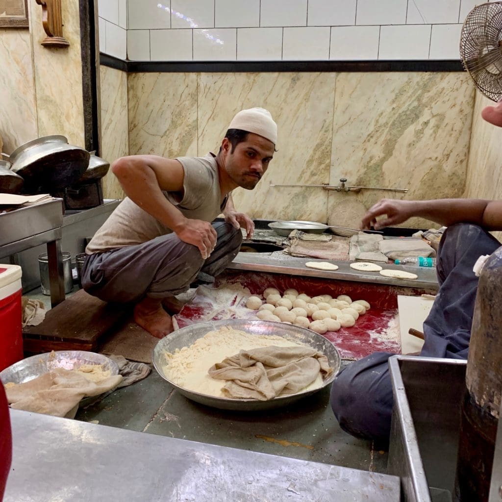 Golden-Triangle-India-making-bread-karims-restaurant