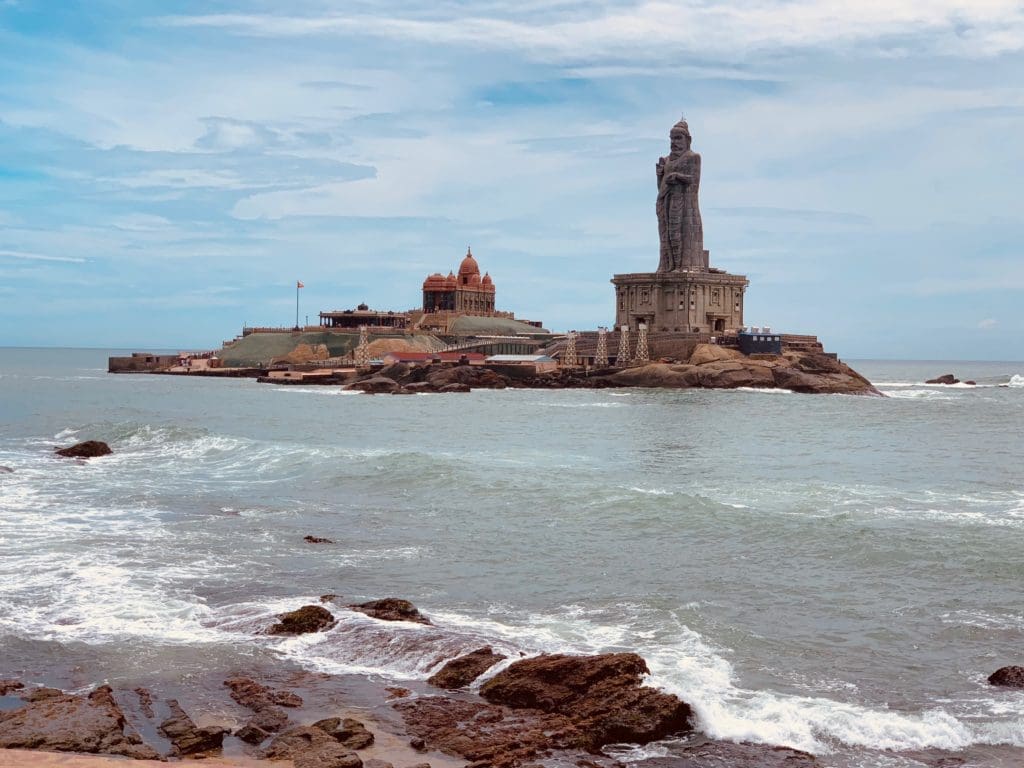 kanyakumari-india-view-of-monuments-from-beach