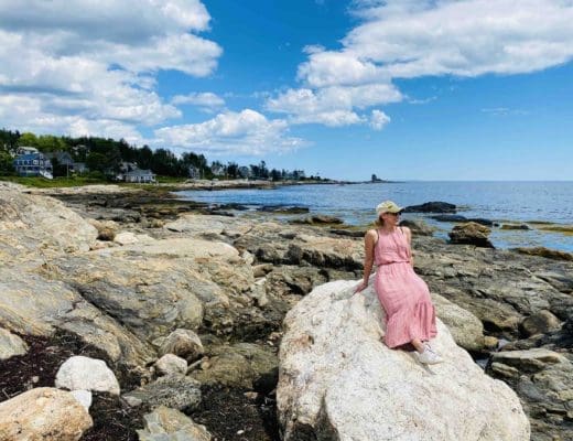 merry-enjoying-the-view-at-booth-bay-harbor-while-visiting-maine