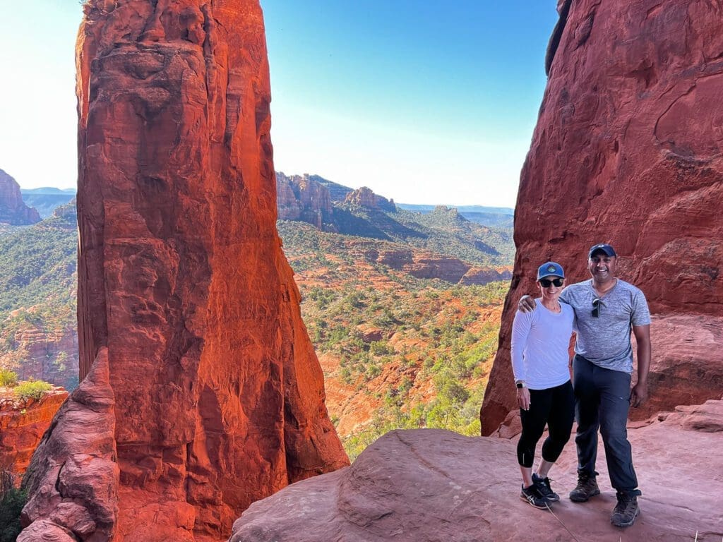 merry-and-prash-at-the-top-of-cathedral-rock-vortex-sedona-arizona